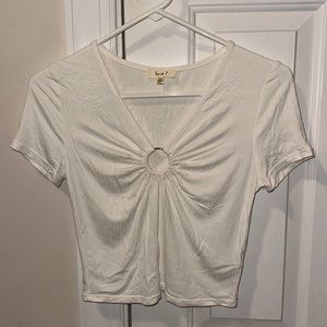 Love J ribbed o-ring short sleeve top